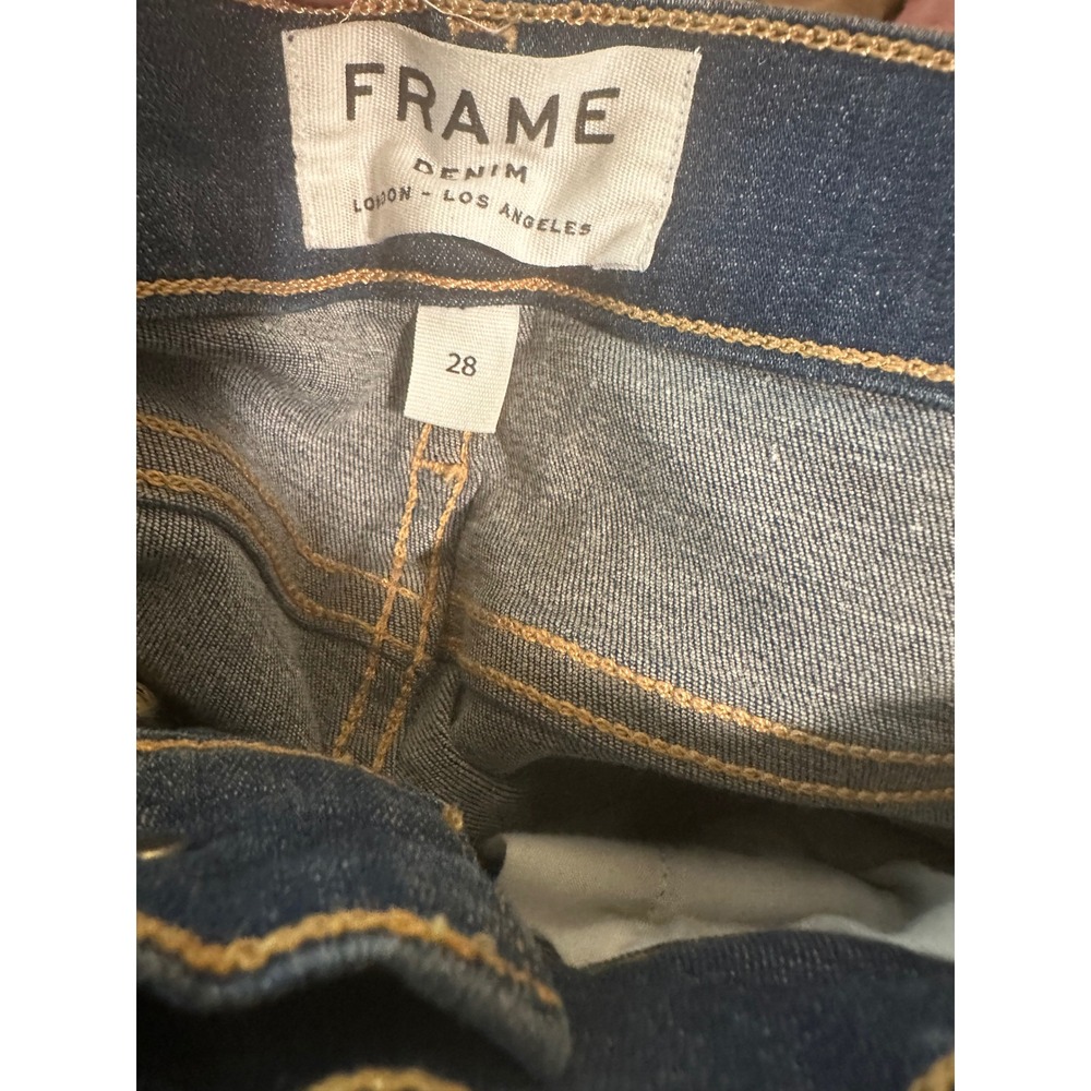 Frame Denim Le High Skinny Jeans Dark Indigo Blue High Rise Size 28 - Picture 6 of 6